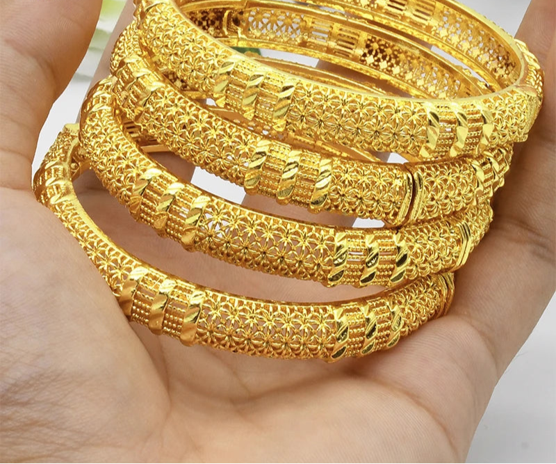 ANIID 24K Gold Color Bangle Bracelet