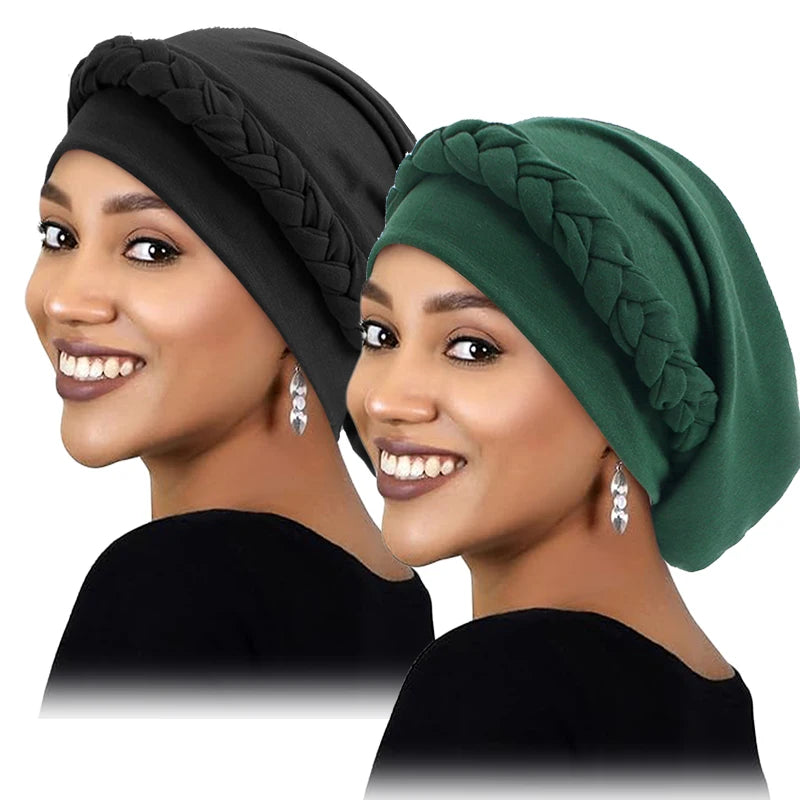 Women's Braid Elastic Turban Muslim Twist Fashion Hat