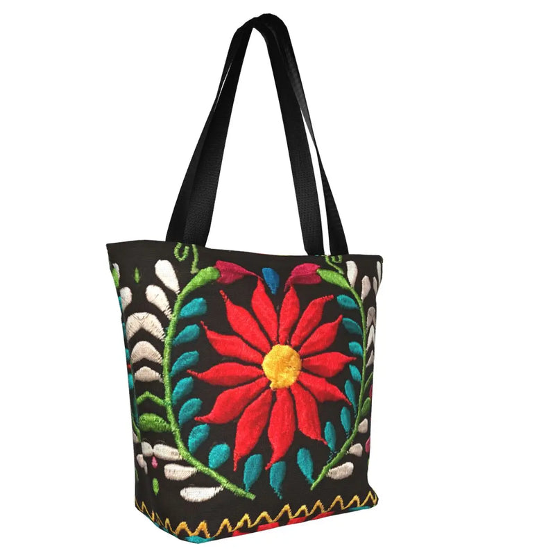 New Mexican Spanish Embroidery Flowers Tote Bags