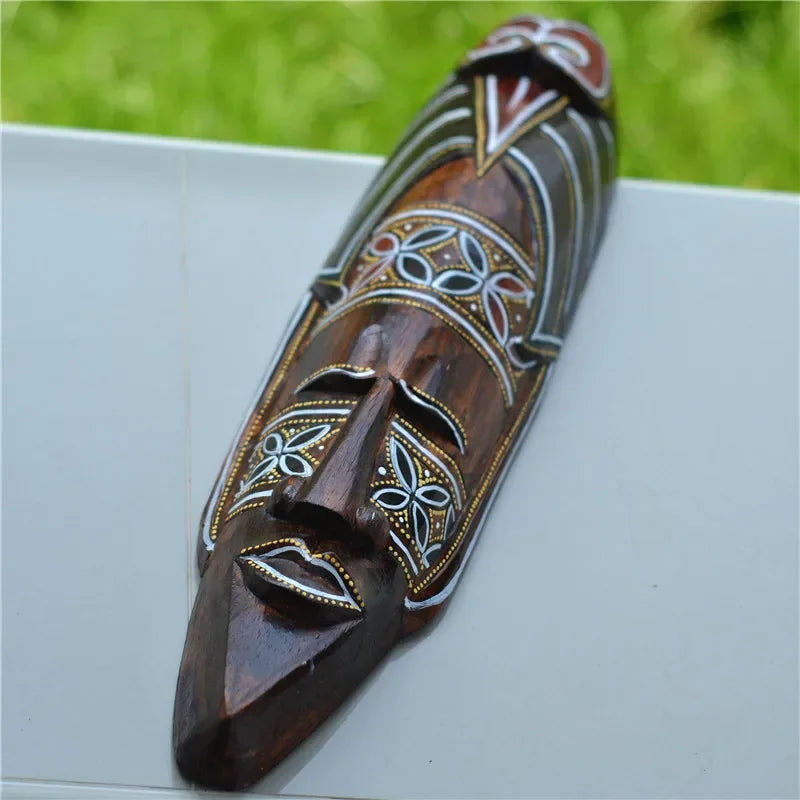 Thai solid wood carving African mask decoration