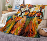 Cartoon Africa Ethiopian Custom Painting Art Soft Flannel Blanket