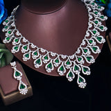 CZ Necklace Earrings African Dubai Bridal Jewelry Set