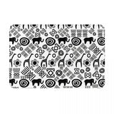 Non-slip Doormat Ethnic African Pattern Black And White Bath Mat