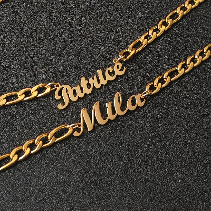 New Customized Name Necklace Bracelet Set