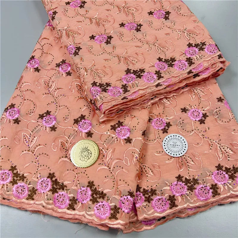 100% Cotton Voile Lace Popular Dubai Style Fabric