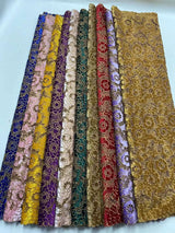 Latest African Velvet Guipure Cord Sequins Lace Fabric