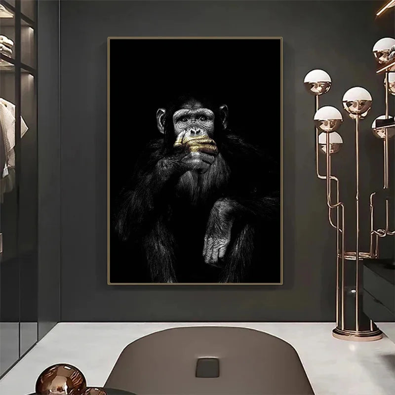 Funny Monkey HD Poster Canvas Painting Wall Art