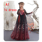 New Retro Chinese Hanfu Children's Girls' Dress