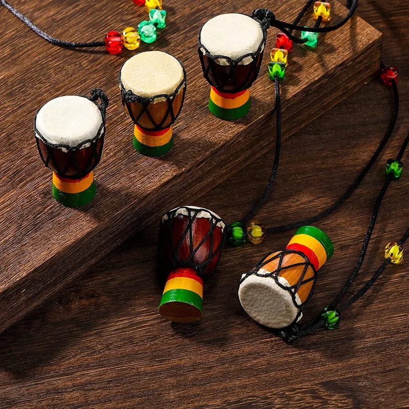 New Mini African Drum Wooden Necklace