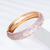 1/6 PCS Purple Enamel Bangle On Hand Cloisonne Bracelet