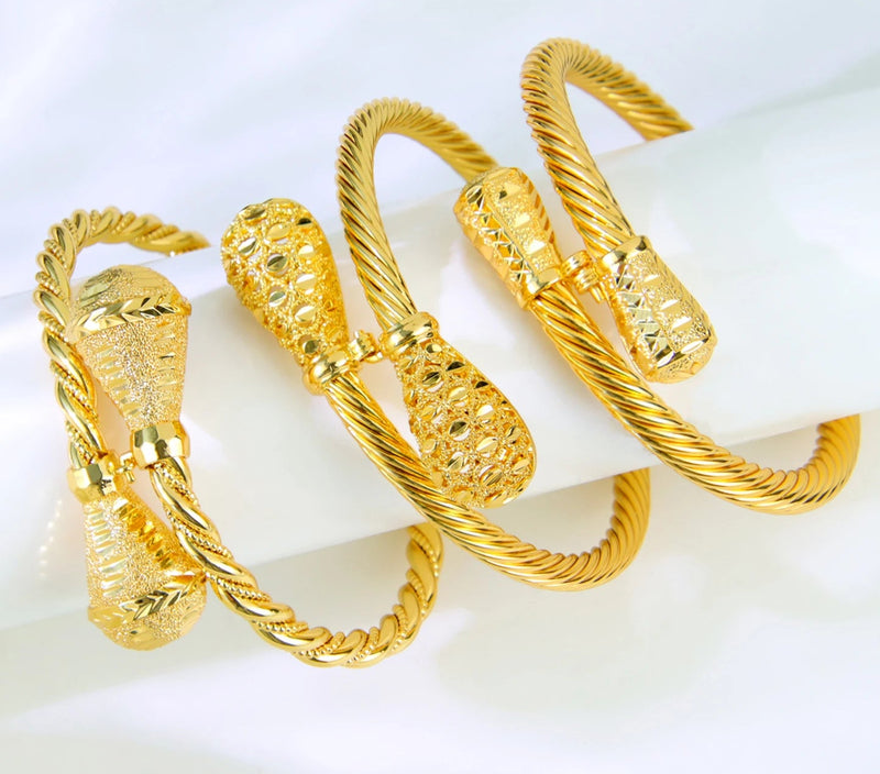 New Dubai Gold Plated Cuff Bracelets