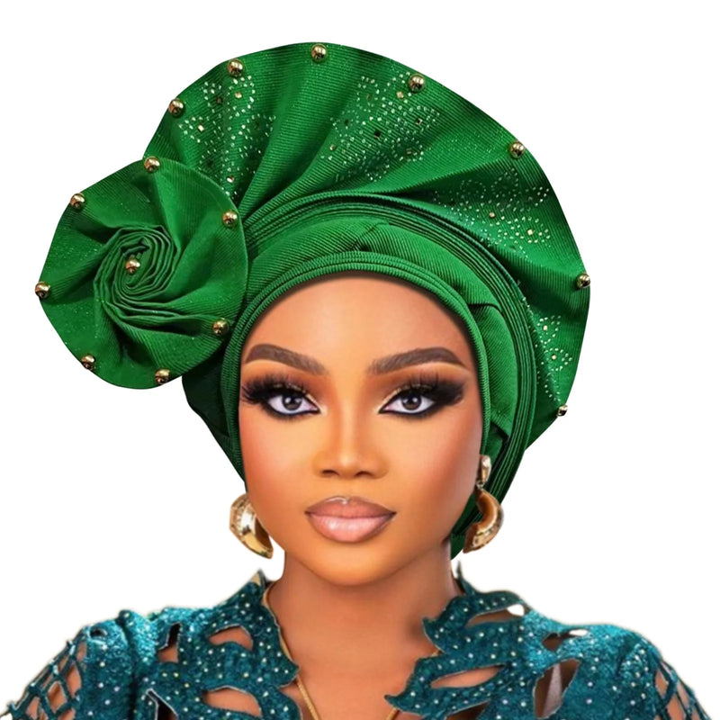 High Quality Latest Nigerian Wedding Women Auto Gele Turban