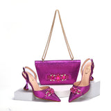 High Quality African Style Ladies Shoes And Bags Set