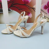 Summer New Arrival White Female Sandals Bridal shoes bag set