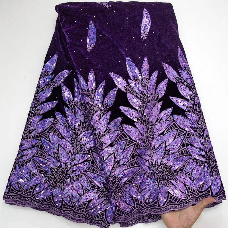 High Quality African Velvet Lace Fabric