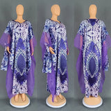 Summer Kaftan African V-neck Polyester Plus Size Long Maxi Dress