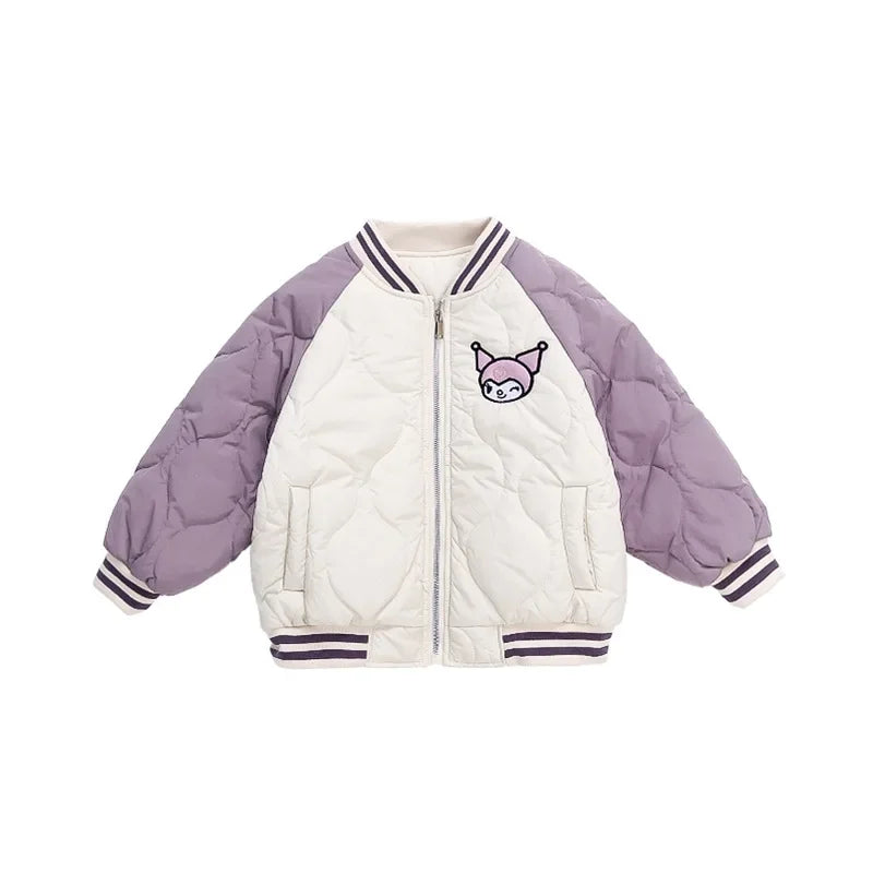 Girly Heart Kawaii Sanrio Kuromi Soft Baseball Jacket