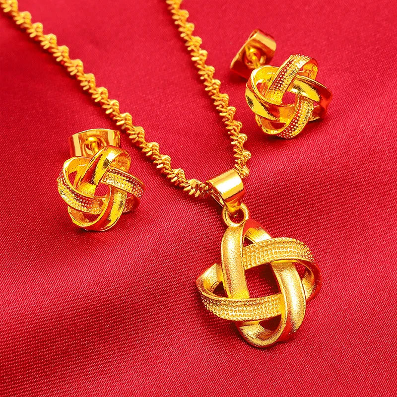 New Yellow Gold Plated Jewelry Sets