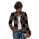 Women's Colorful Wax Print Dashiki Blazers