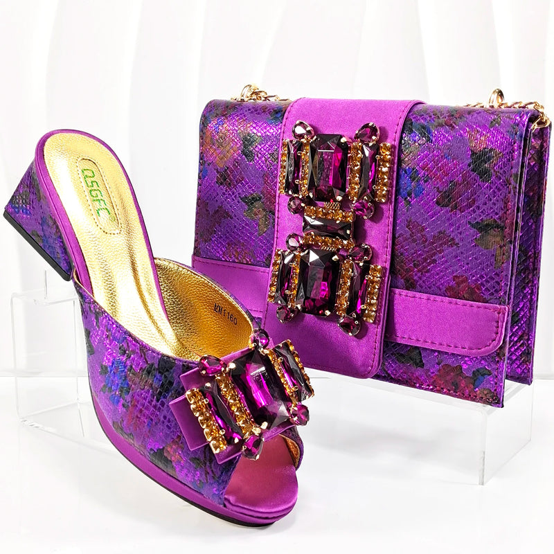 Hot Selling Women Italian Shoes And Bag Set