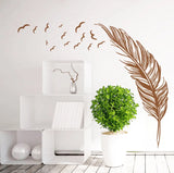 New Creative Birds Flying Feather Wall Sticker