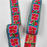 3.3cm Flowers Pattern Embroidered Jacquard Ribbons Woven Lace