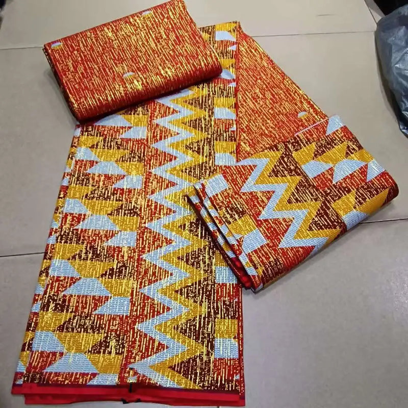 African Gold Powder Ankara 100% Cotton Farbic