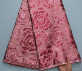 SJD LACE Pink Brocade Lace Fabric