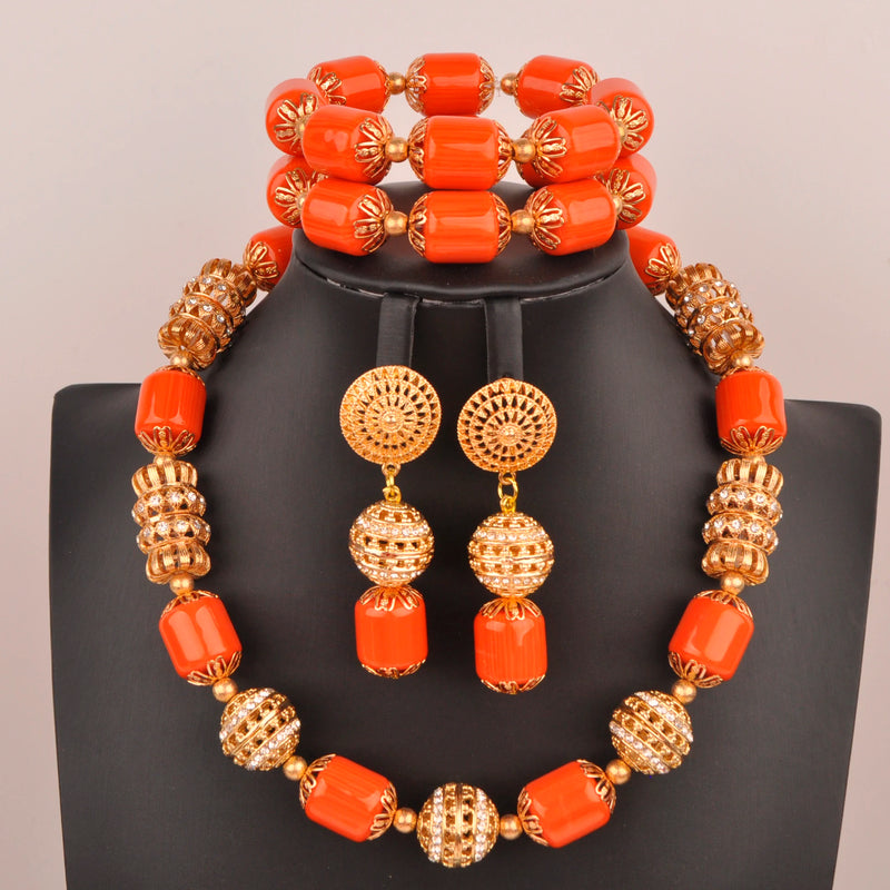 New Artificial Coral Bead Necklace Sets