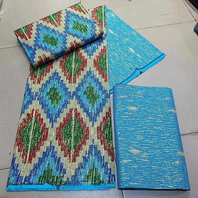 Ankara African kente gold  Real Wax Fabric