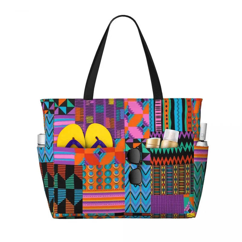 Women Big Capacity African Patterns Beach Gym Travel Bags