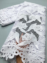 New White African Guipure Cord Lace Fabric