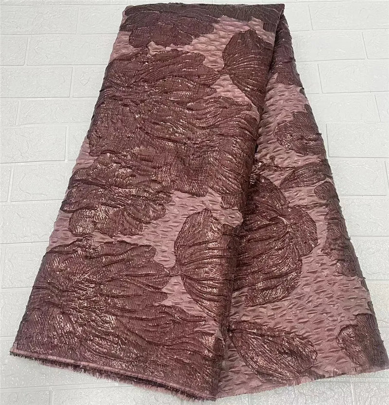 New Fuchsia Pink African Brocade Jacquard Fabric