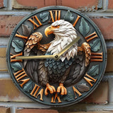 New Bald Eagle Silent Aluminum Wall Clock Decor