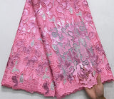 Nigerian Sequins Water Soluble Lace Fabrics