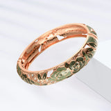 Women Floral Viking Bangle On Hand Enamel Bracelets