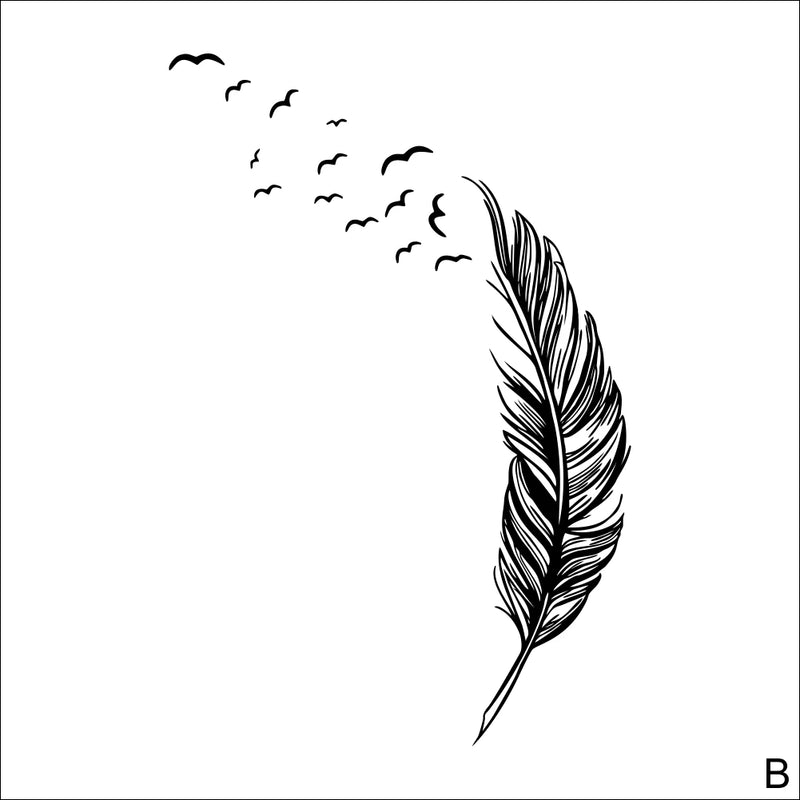 New Creative Birds Flying Feather Wall Sticker