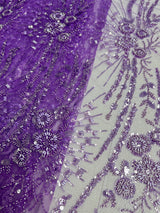 New Luxury African Sequins Beaded Lace Fabric