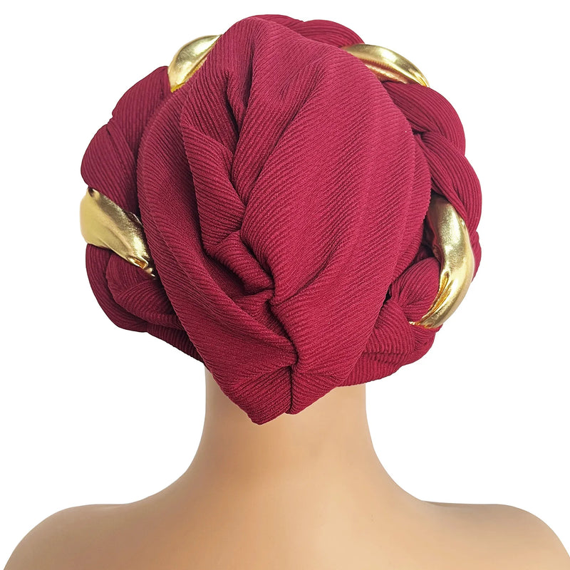 New African Women Pleated Beanie Headwrap Hat