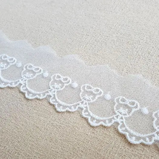 New Little Bear Cotton Mesh Embroidery Lace