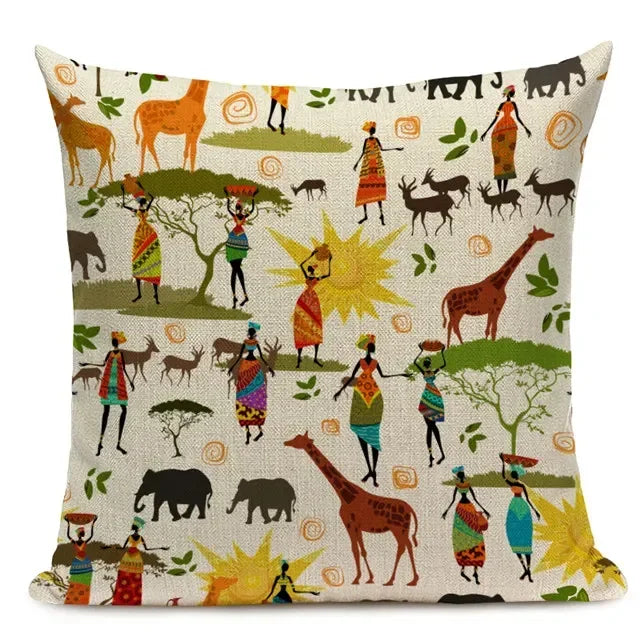 New African Woman Cushion Cover