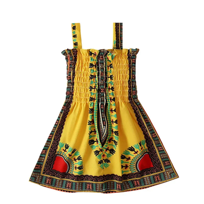 Summer Fashion Style African Children Polyester Printing Dress