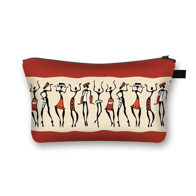 African Woman Print Cosmetic Bag