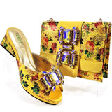 Green Nigerian Women Shoes and Matching Bags Set