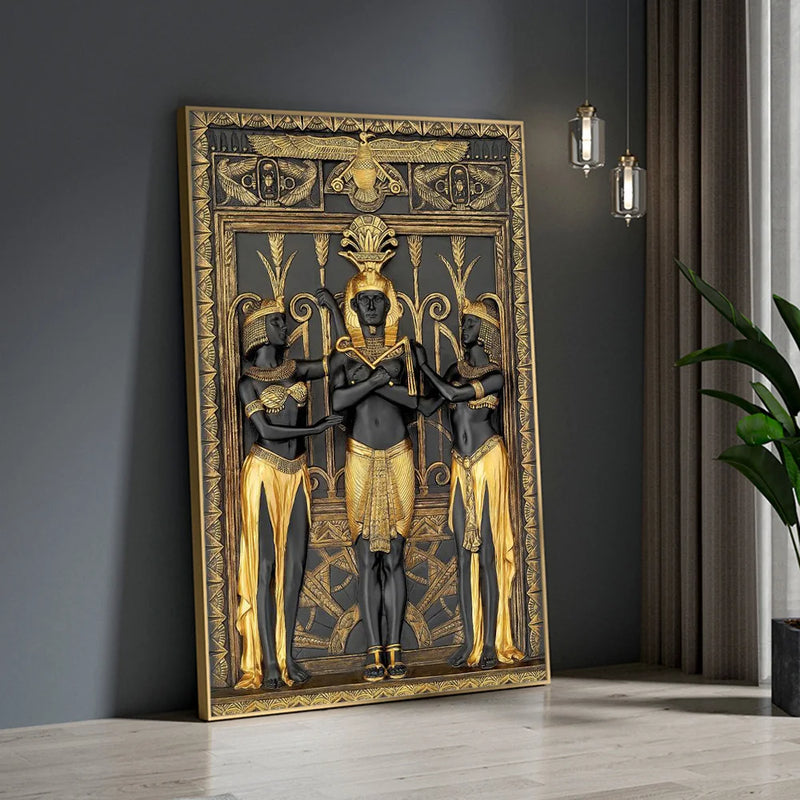 Black Golden Ancient Egyptian Art Prints 3D Posters