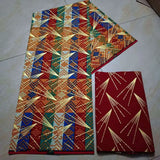 Ankara African Kente Gold Real Wax Fabric