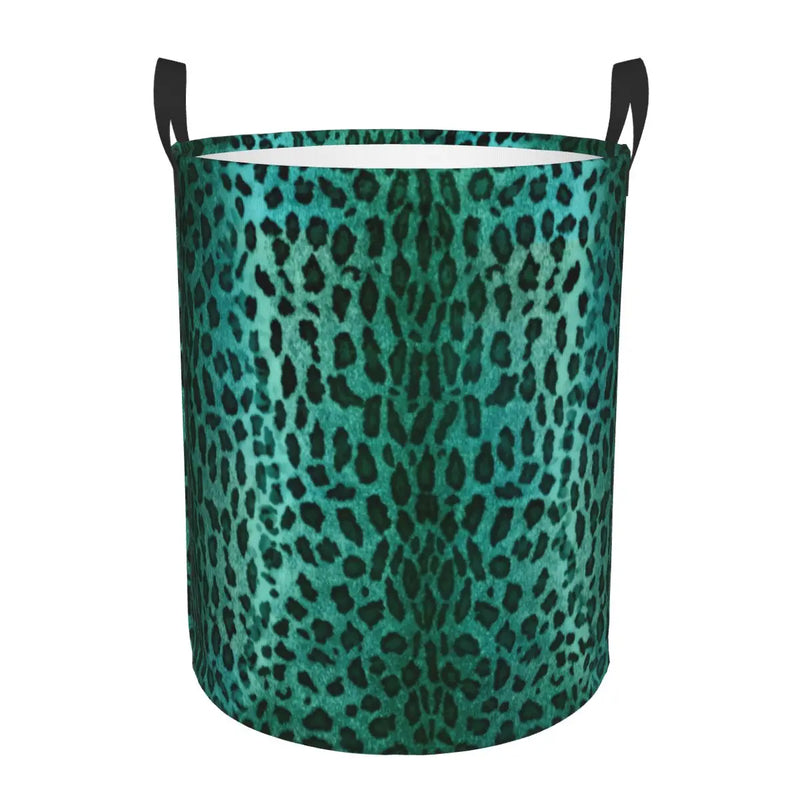 New Custom Leopard Print Laundry Basket