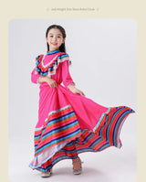 New  Mexican Girls' Skirts Big Ethnic Style Dresses