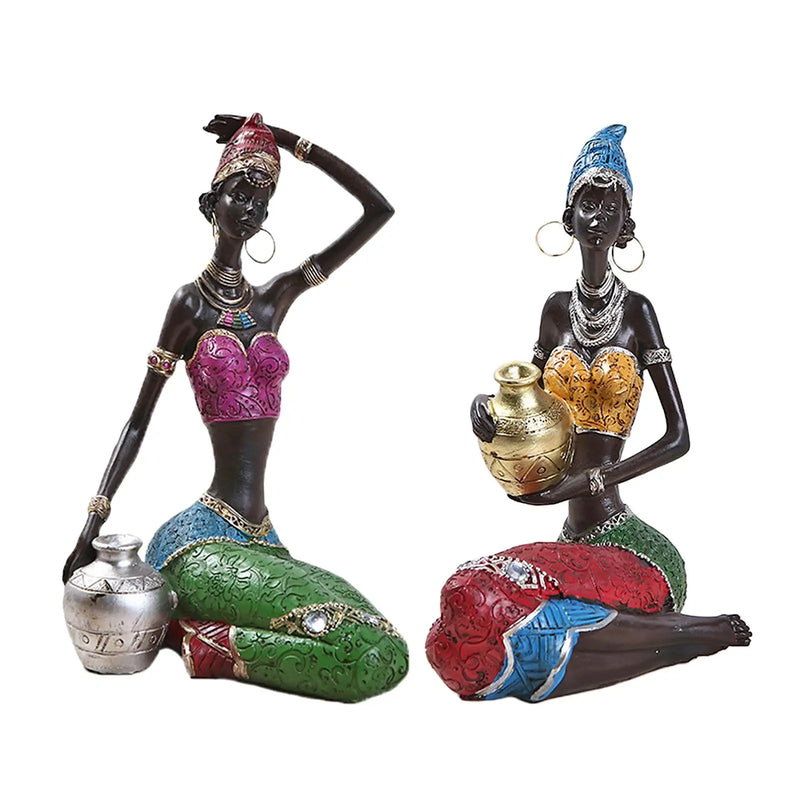 Women Craft Bookshelf Resin Statue Décor