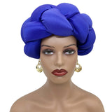 New Big Braid Head Band African Raw Silk Turban Cap